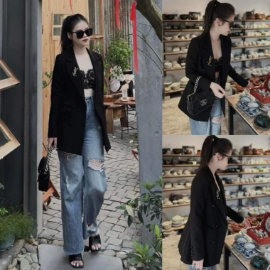 Áo Khoác Blazer Nữ 2 Lớp Đệm Vai - Giá Khuyến Mãi 460k (Giá Gốc 598k) 7