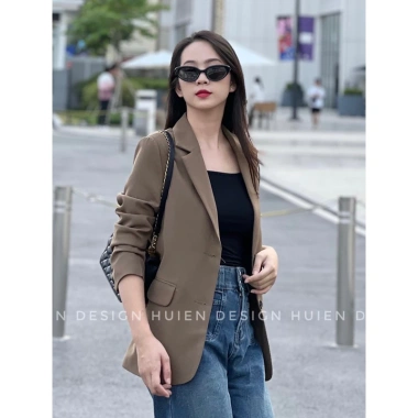 Áo khoác blazer nữ 2 lớp tay dài Huien Design sang trọng, form Hàn Quốc 790.000₫