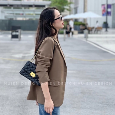 Áo khoác blazer nữ 2 lớp tay dài Huien Design sang trọng, form Hàn Quốc 790.000₫