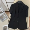 Áo Khoác Blazer Nữ Bigsize Tay Ngắn Mỏng Form Rộng Mùa Hè Phong Cách Ulzzang