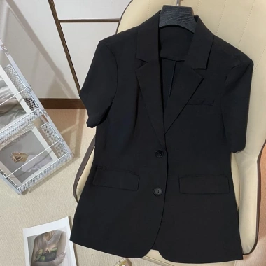 Áo Khoác Blazer Nữ Bigsize Tay Ngắn Mỏng Form Rộng Mùa Hè Phong Cách Ulzzang