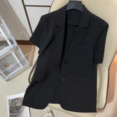 Áo Khoác Blazer Nữ Bigsize Tay Ngắn Mỏng Form Rộng Mùa Hè Phong Cách Ulzzang 6 Áo Khoác Blazer Nữ Bigsize Tay Ngắn Mỏng Form Rộng Mùa Hè Phong Cách Ulzzang 6