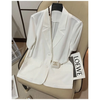 Áo Khoác Blazer Nữ Bigsize Tay Ngắn Mỏng Form Rộng Mùa Hè Phong Cách Ulzzang