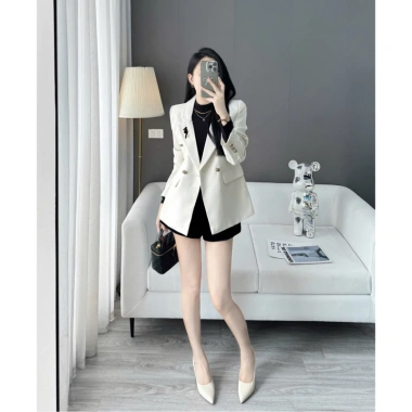 Áo khoác blazer nữ cúc đồng tag thương hiệu - Sang trọng Quảng Châu, 449.000₫