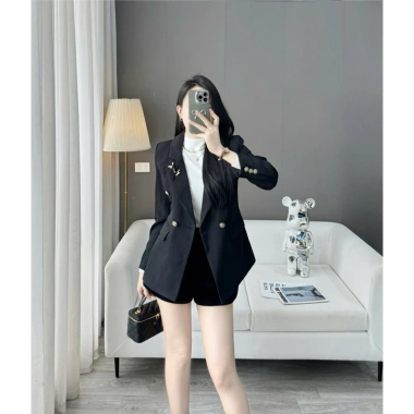 Áo khoác blazer nữ cúc đồng tag thương hiệu - Sang trọng Quảng Châu, 449.000₫