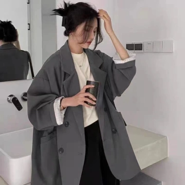 Áo Khoác Blazer Nữ Dài Form Rộng Vải Dày Màu Trơn Phong Cách Hàn Quốc Giá 214.620 VND