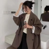 Áo Khoác Blazer Nữ Dài Form Rộng Vải Dày Màu Trơn Phong Cách Hàn Quốc Giá 214.620 VND 5