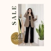 Áo khoác blazer nữ dài suông, túi bổ 1 lớp - Premium Blue giảm giá 380k 2