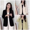 Áo khoác blazer nữ dài suông túi bổ 1 lớp Premium màu xanh - Giá chỉ 380.000đ