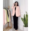 Áo khoác blazer nữ dài suông túi bổ 1 lớp Premium màu xanh - Giá chỉ 380.000đ 5