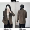 Áo khoác blazer nữ dáng rộng 1 cúc cài BigSize Misoul Mall trơn có túi chỉ 319k 4