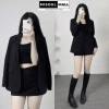 Áo khoác blazer nữ dáng rộng 1 cúc cài BigSize Misoul Mall trơn có túi chỉ 319k 5