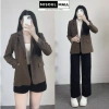 Áo khoác blazer nữ dáng rộng 1 cúc cài BigSize Misoul Mall trơn có túi chỉ 319k 6