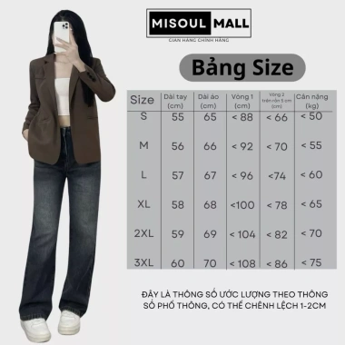 Áo khoác blazer nữ dáng rộng 1 cúc cài BigSize Misoul Mall trơn có túi chỉ 319k 8 Áo khoác blazer nữ dáng rộng 1 cúc cài BigSize Misoul Mall trơn có túi chỉ 319k 8