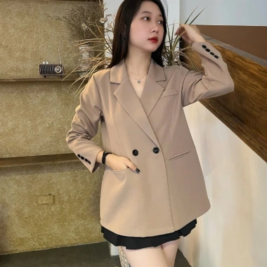 Áo khoác blazer Nữ gấu áo vuông xẻ sau 1 lớp, áo vest ngoài trẻ trung giá 259.000 5
