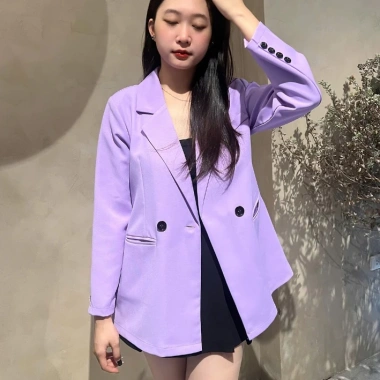 Áo khoác blazer Nữ gấu áo vuông xẻ sau 1 lớp, áo vest ngoài trẻ trung giá 259.000 6
