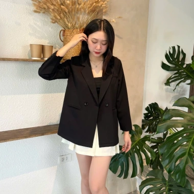 Áo khoác blazer Nữ gấu áo vuông xẻ sau 1 lớp, áo vest ngoài trẻ trung giá 259.000 9