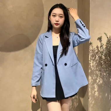 Áo khoác blazer Nữ gấu áo vuông xẻ sau 1 lớp, áo vest ngoài trẻ trung giá 259.000 10