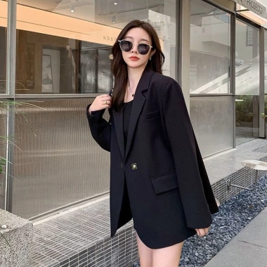 Áo Khoác Blazer Nữ Mỏng Thoáng Khí Đen - Thời Trang Xuân Thu 2.023 Ưu Đãi 481k