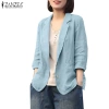 Áo khoác blazer nữ tay dài phong cách Hàn Quốc, có túi, giảm giá 292.950₫