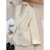 Áo khoác blazer nữ trẻ trung, vest dài tay cúc giữa, đệm vai, phối viền trắng - giảm giá 20% chỉ 219.000đ 2
