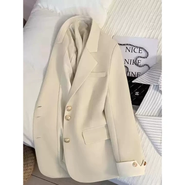 Áo khoác blazer nữ trẻ trung, vest dài tay cúc giữa, đệm vai, phối viền trắng - giảm giá 20% chỉ 219.000đ 7