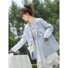 Áo Khoác Blazer Nữ Xanh Dáng Rộng Thời Trang Hàn Quốc – Mẫu Mới RB020 Giá 449k