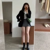 Áo khoác blazer và chân váy ngắn dáng rộng phong cách Hàn Quốc thời trang xuân thu nữ 7