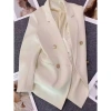 Áo khoác blazer vest suông nữ công sở, vải chéo Hàn 2 lớp đệm vai, Hàn Quốc 5