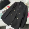 Áo khoác blazer vest suông nữ công sở, vải chéo Hàn 2 lớp đệm vai, Hàn Quốc 6