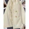 Áo khoác blazer vest suông nữ công sở, vải chéo Hàn 2 lớp đệm vai, Hàn Quốc 7
