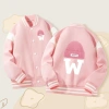 Áo khoác bomber bé gái in hình dễ thương, unisex thời trang, giá chỉ 350.000 VND