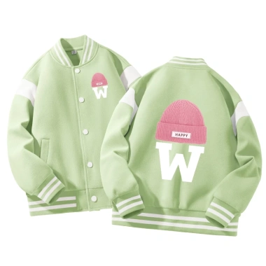 Áo khoác bomber bé gái in hình dễ thương, unisex thời trang, giá chỉ 350.000 VND
