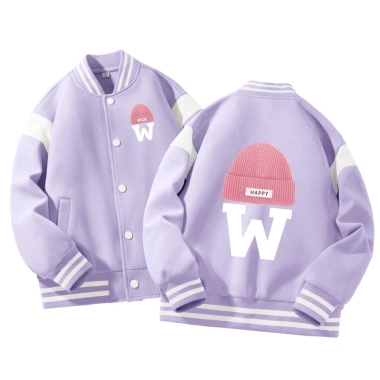 Áo khoác bomber bé gái in hình dễ thương, unisex thời trang, giá chỉ 350.000 VND
