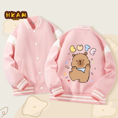 Áo khoác bomber bé gái Unisex in Capybara - Thoải mái, thời trang, giảm còn 350k