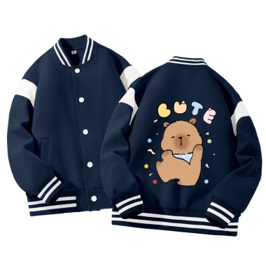 Áo khoác bomber bé gái Unisex in Capybara - Thoải mái, thời trang, giảm còn 350k