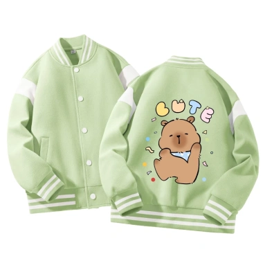 Áo khoác bomber bé gái Unisex in Capybara - Thoải mái, thời trang, giảm còn 350k