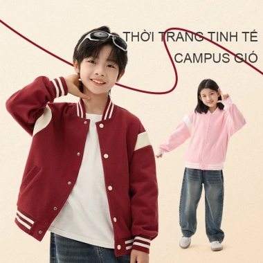 Áo khoác bomber bé trai HKAM thoải mái thời trang giảm giá 350.000₫
