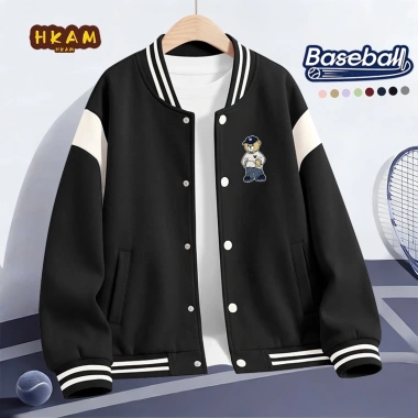 Áo khoác bomber bé trai trẻ em in hình gấu, thời trang thoải mái, chỉ 350.000₫