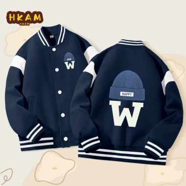 Áo khoác bomber bé trai unisex in hình mũ chữ, thời trang thoải mái - giá chỉ 350.000₫ giảm từ 437.500₫