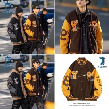 Áo Khoác Bomber Hit Hop Thêu Varsity Nam Nữ Phom Rộng Thể Thao Giá 92,150₫ 6 Áo Khoác Bomber Hit Hop Thêu Varsity Nam Nữ Phom Rộng Thể Thao Giá 92,150₫ 6