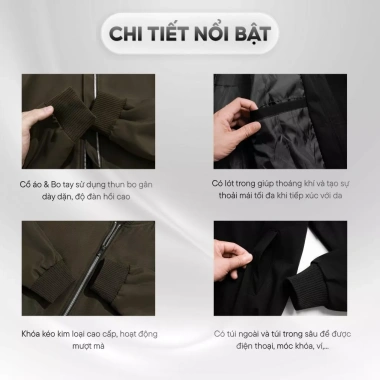Áo khoác bomber kaki đen LADOS-12.054 lót dù dày, chống nắng, chống gió, phong cách Hàn Quốc 317.000VND
