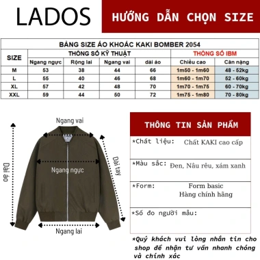 Áo khoác bomber kaki đen LADOS-12.054 lót dù dày, chống nắng, chống gió, phong cách Hàn Quốc 317.000VND 7 Áo khoác bomber kaki đen LADOS-12.054 lót dù dày, chống nắng, chống gió, phong cách Hàn Quốc 317.000VND 7