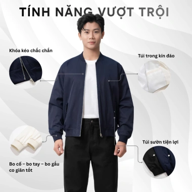 Áo Khoác Bomber Nam Cao Cấp Lados 12.134 Form Rộng Vừa, Đơn Giản, Dễ Mặc - Giảm Giá 272k