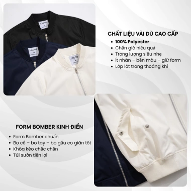 Áo Khoác Bomber Nam Cao Cấp Lados 12.134 Form Rộng Vừa, Đơn Giản, Dễ Mặc - Giảm Giá 272k