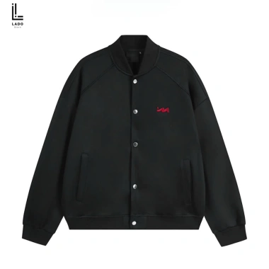 Áo khoác bomber nỉ 2 da form boxy logo M thêu nổi - giảm giá 22% LadoShop 2