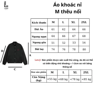 Áo khoác bomber nỉ 2 da form boxy logo M thêu nổi - giảm giá 22% LadoShop 4