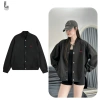 Áo khoác bomber nỉ 2 da form boxy logo M thêu nổi - giảm giá 22% LadoShop 6