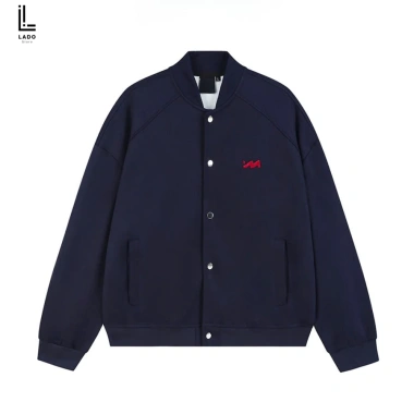 Áo khoác bomber nỉ 2 da form boxy logo M thêu nổi - giảm giá 22% LadoShop 10