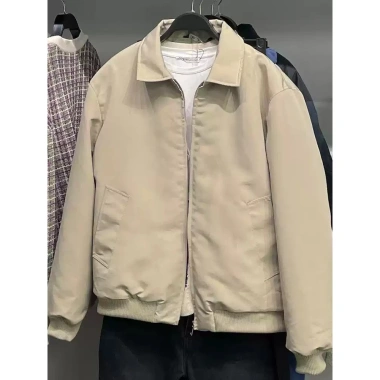 Áo khoác bomber Zara nam chần bóng cổ bè 2 màu đen kem - Giảm giá 1.0 triệu